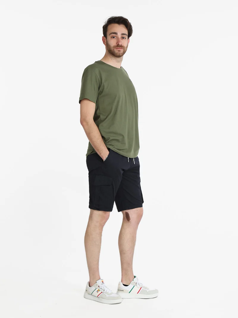 Bermuda cargo da uomo con coulisse - blu scuro