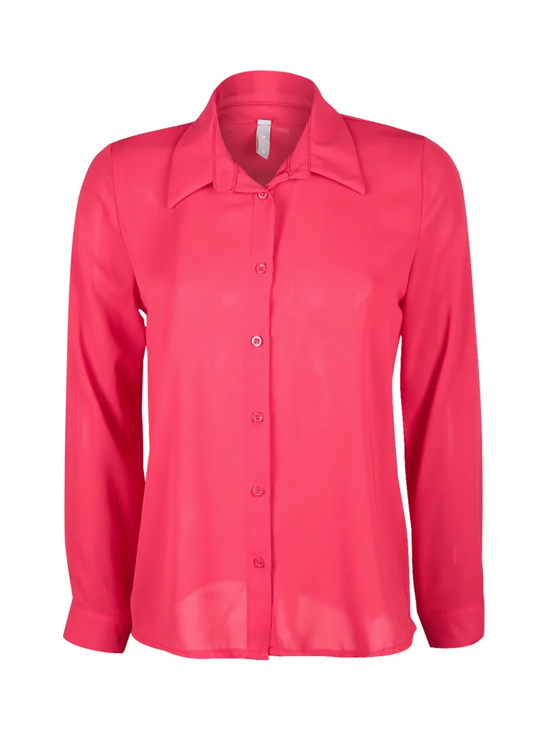 Camicia donna con bottoni - rosso