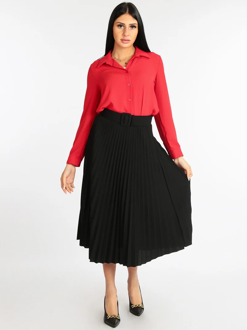 Camicia donna con bottoni - rosso