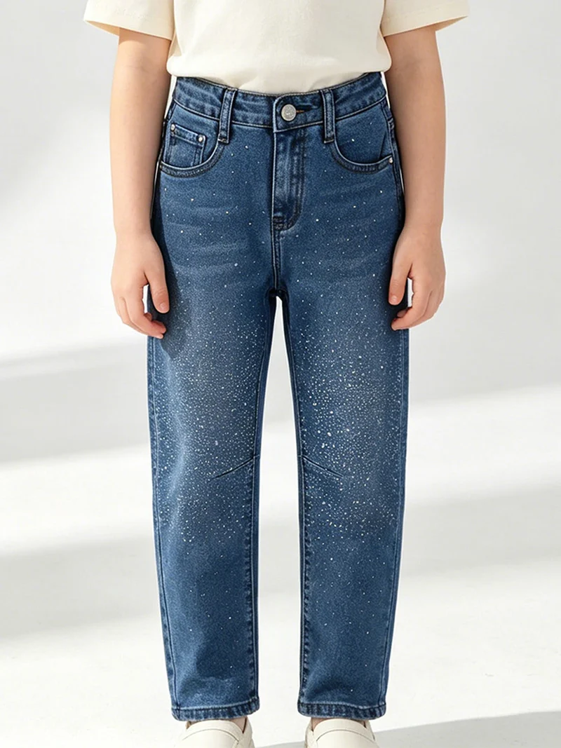 Jeans da bambina a palloncino con strass - jeans