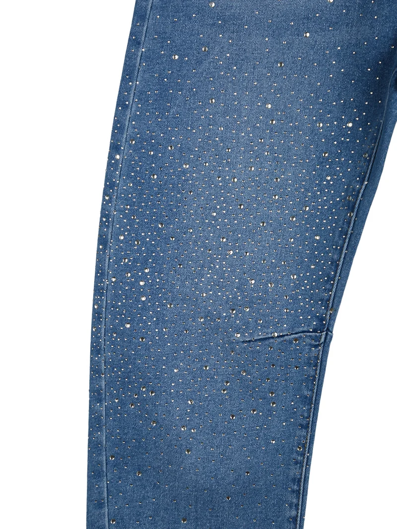 Jeans da bambina a palloncino con strass - jeans