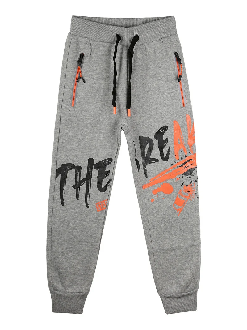 Pantaloni sportivi da bambino con polsini e coulisse - grigio