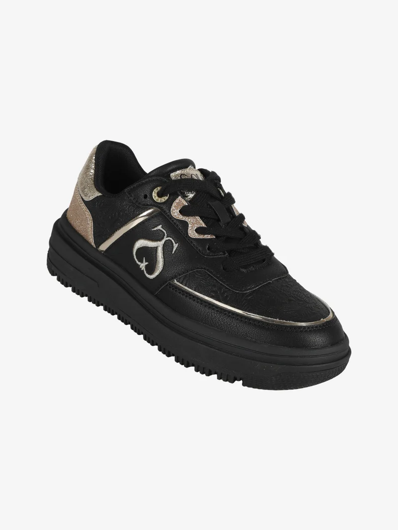 CITY PU MIRROR GLITTER Sneakers donna con flatform - nero