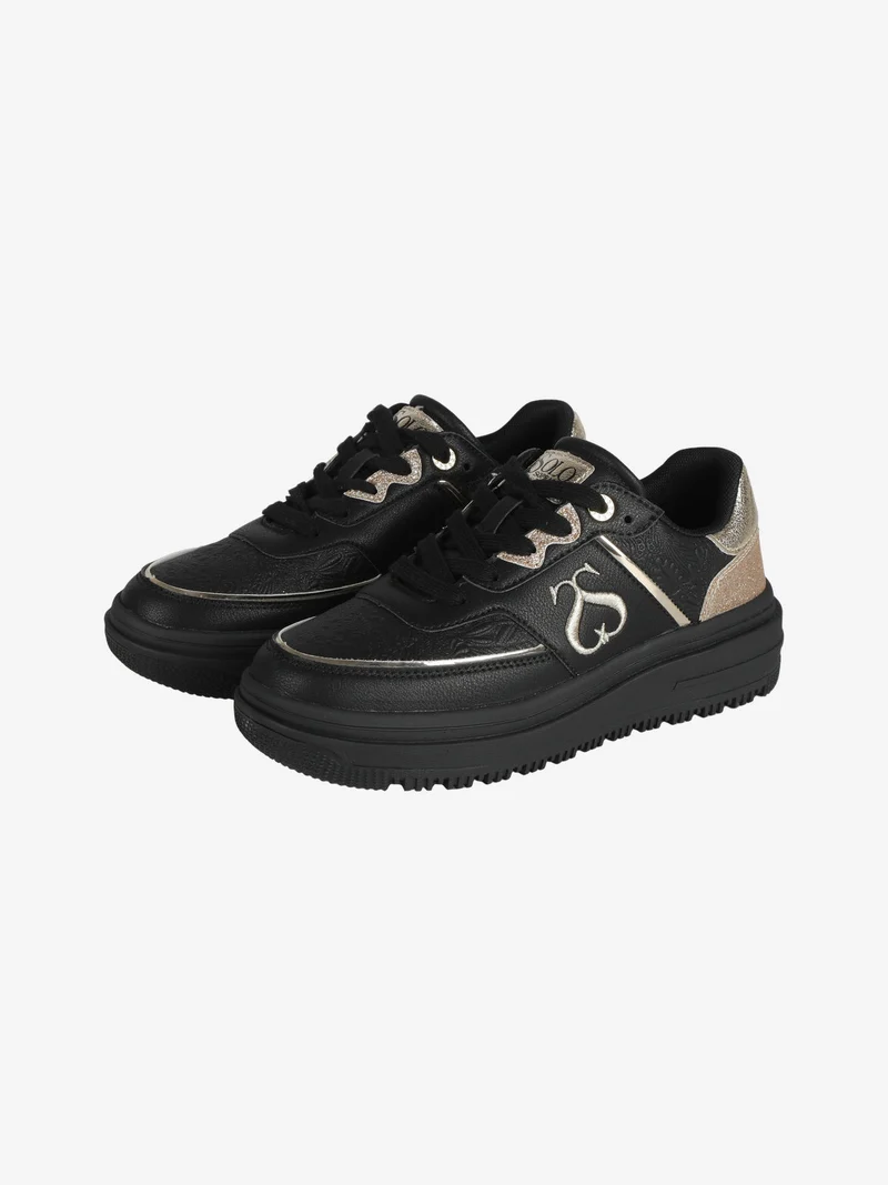 CITY PU MIRROR GLITTER Sneakers donna con flatform - nero