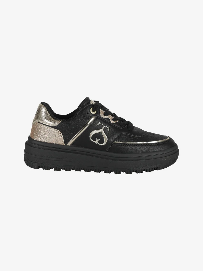 CITY PU MIRROR GLITTER Sneakers donna con flatform - nero