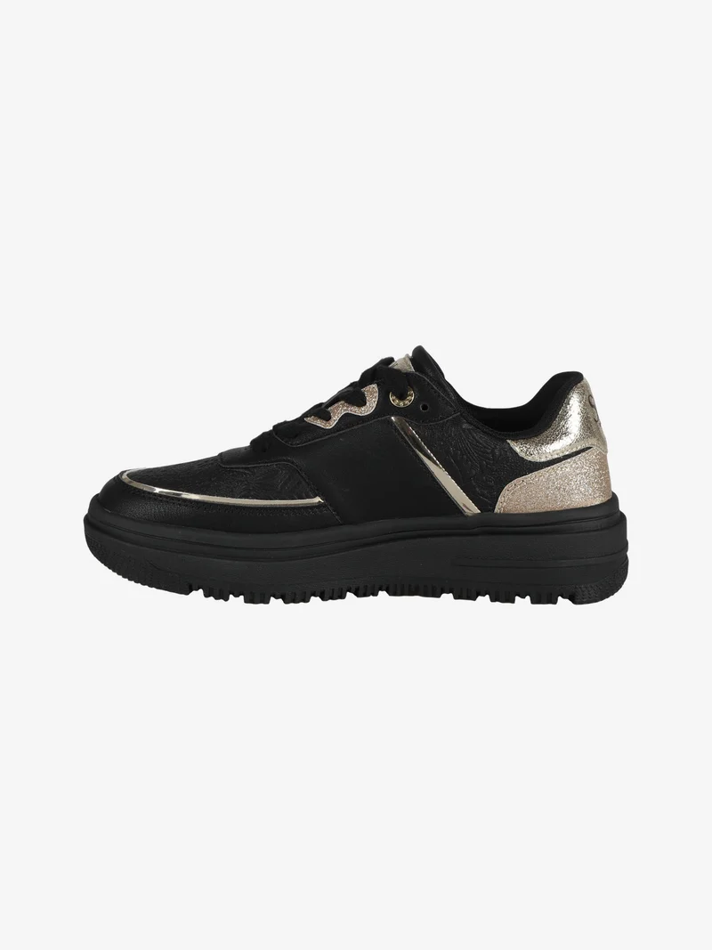 CITY PU MIRROR GLITTER Sneakers donna con flatform - nero