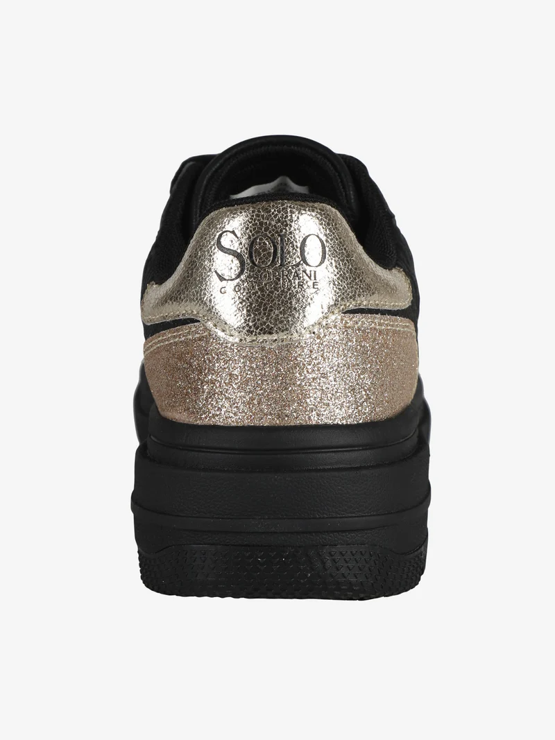 CITY PU MIRROR GLITTER Sneakers donna con flatform - nero