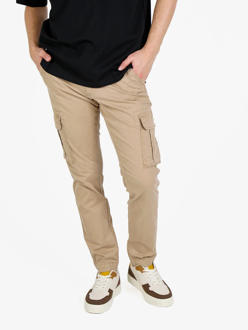 Pantaloni cargo da uomo in cotone - khaki