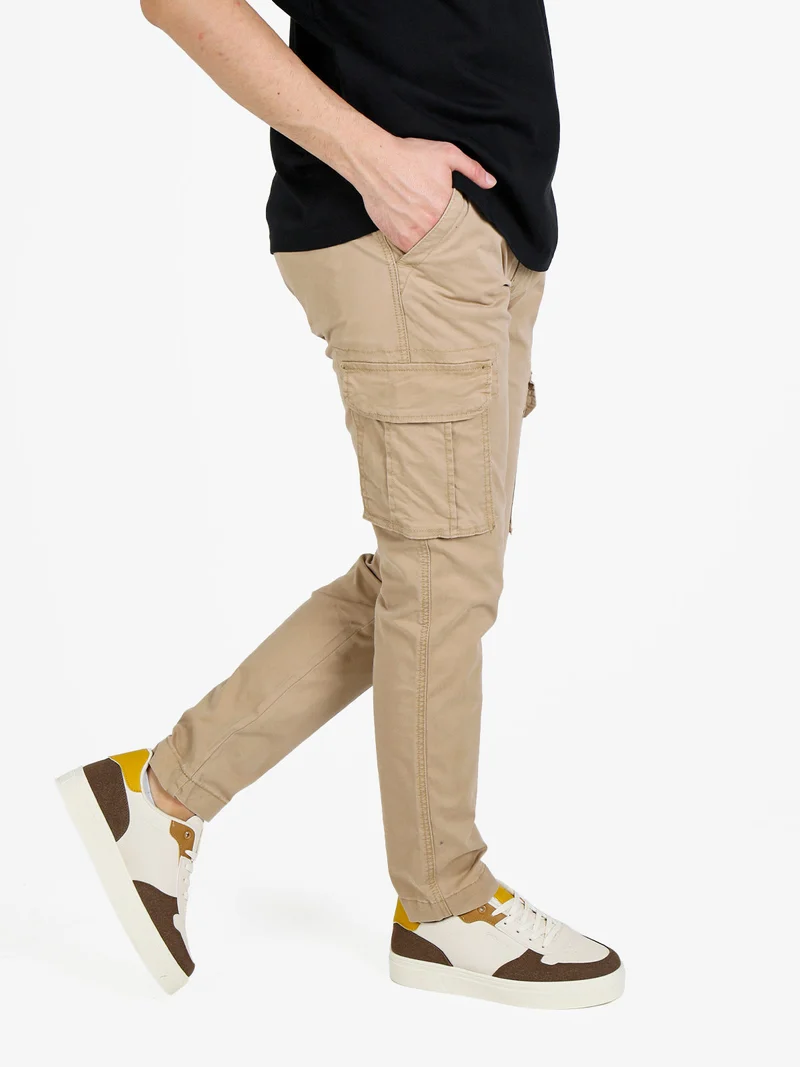 Pantaloni cargo da uomo in cotone - khaki