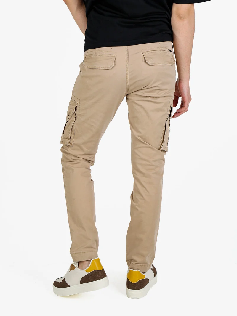 Pantaloni cargo da uomo in cotone - khaki