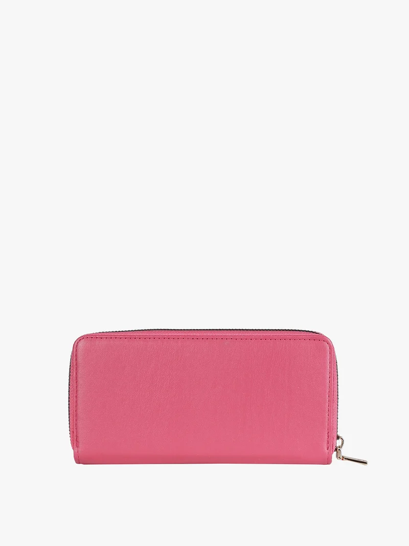 Portafoglio donna rettangolare con cerniera - fucsia