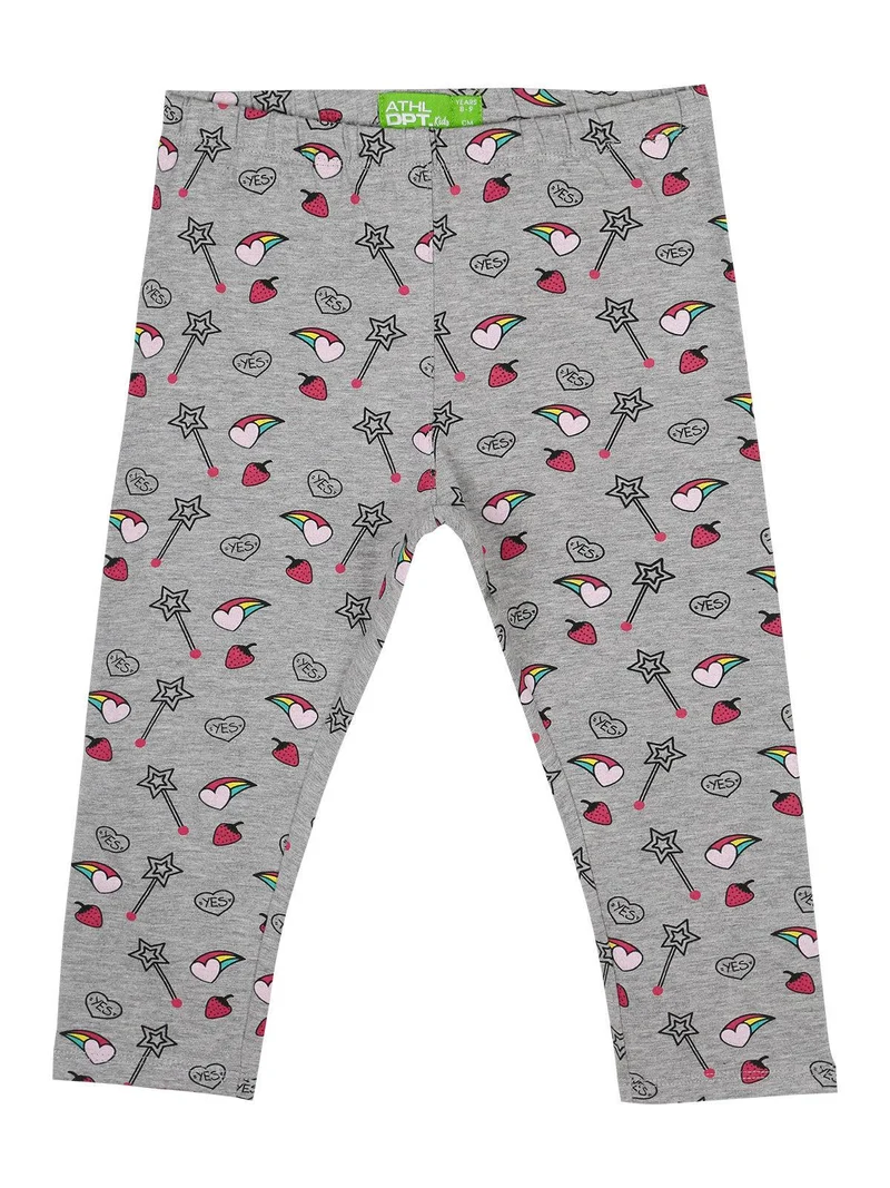Leggings 3/4 con disegni - grigio