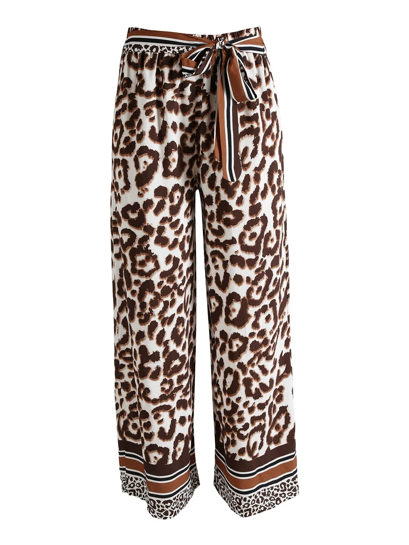 Pantaloni donna leggeri a gamba larga - multicolore