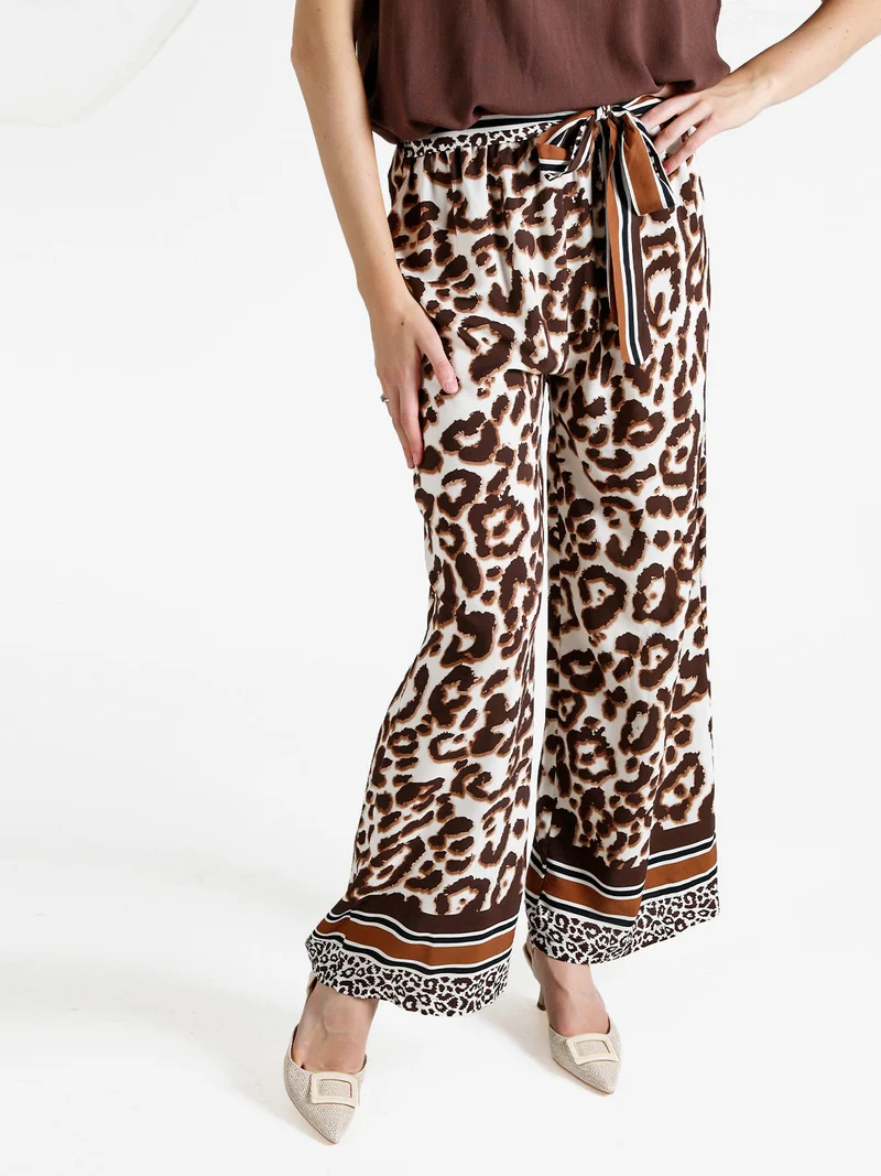 Pantaloni donna leggeri a gamba larga - multicolore