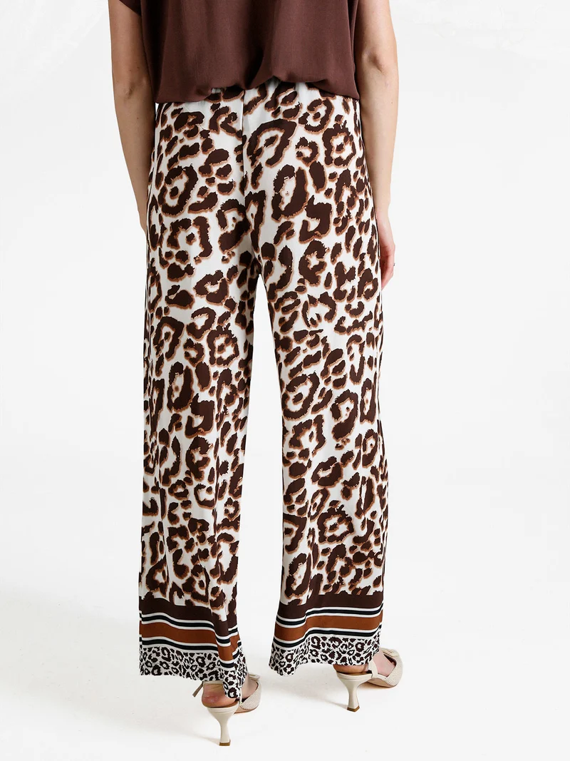 Pantaloni donna leggeri a gamba larga - multicolore