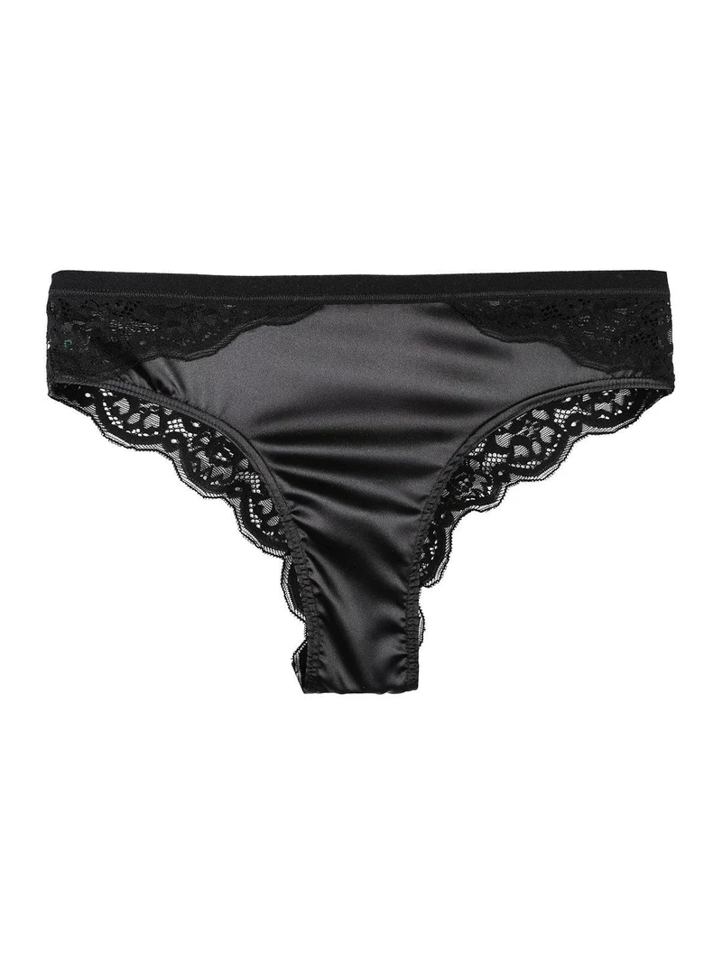 Brasiliana con pizzo sul retro - nero