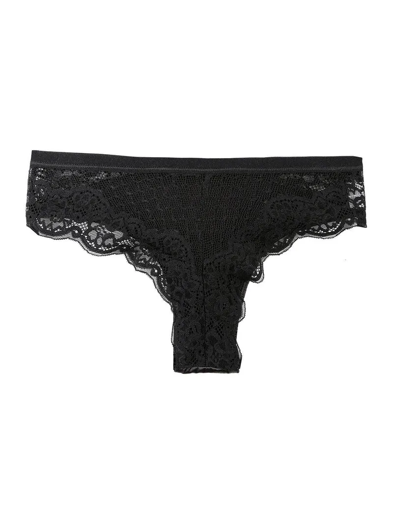 Brasiliana con pizzo sul retro - nero