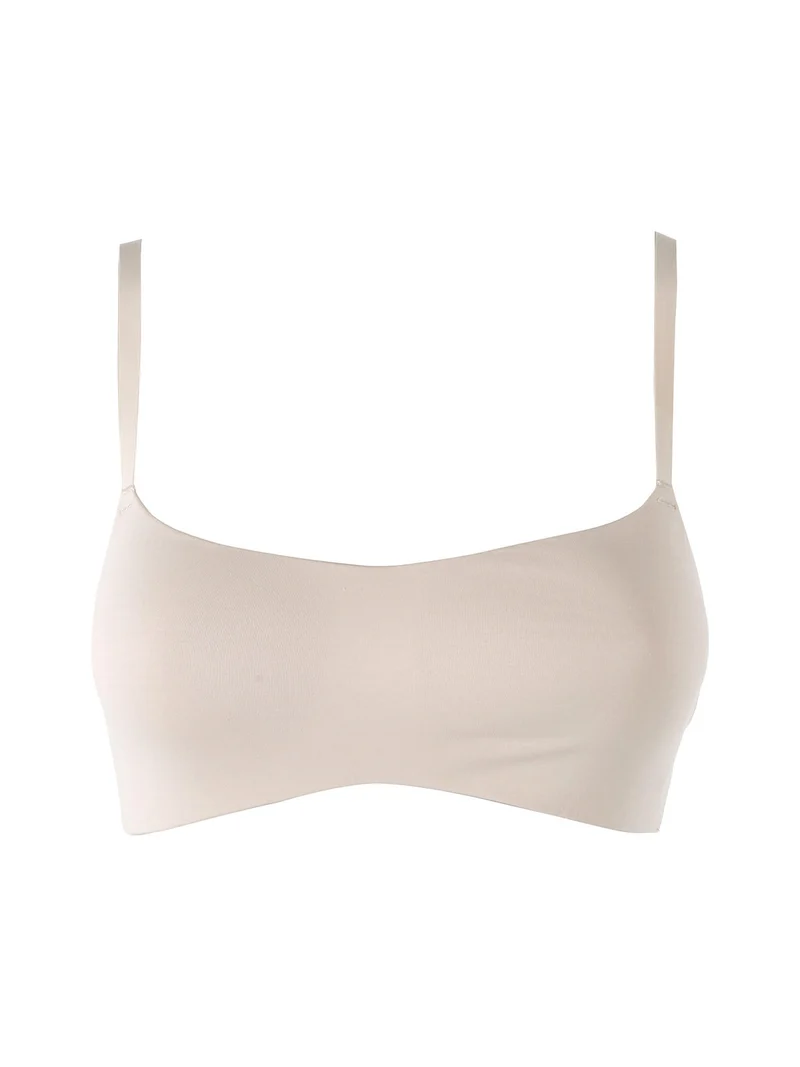 Brassiere in cotone con profili termosaldati COPPA B - sabbia