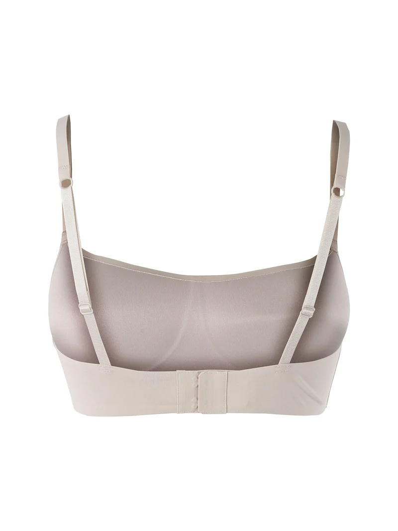 Brassiere in cotone con profili termosaldati COPPA B - sabbia