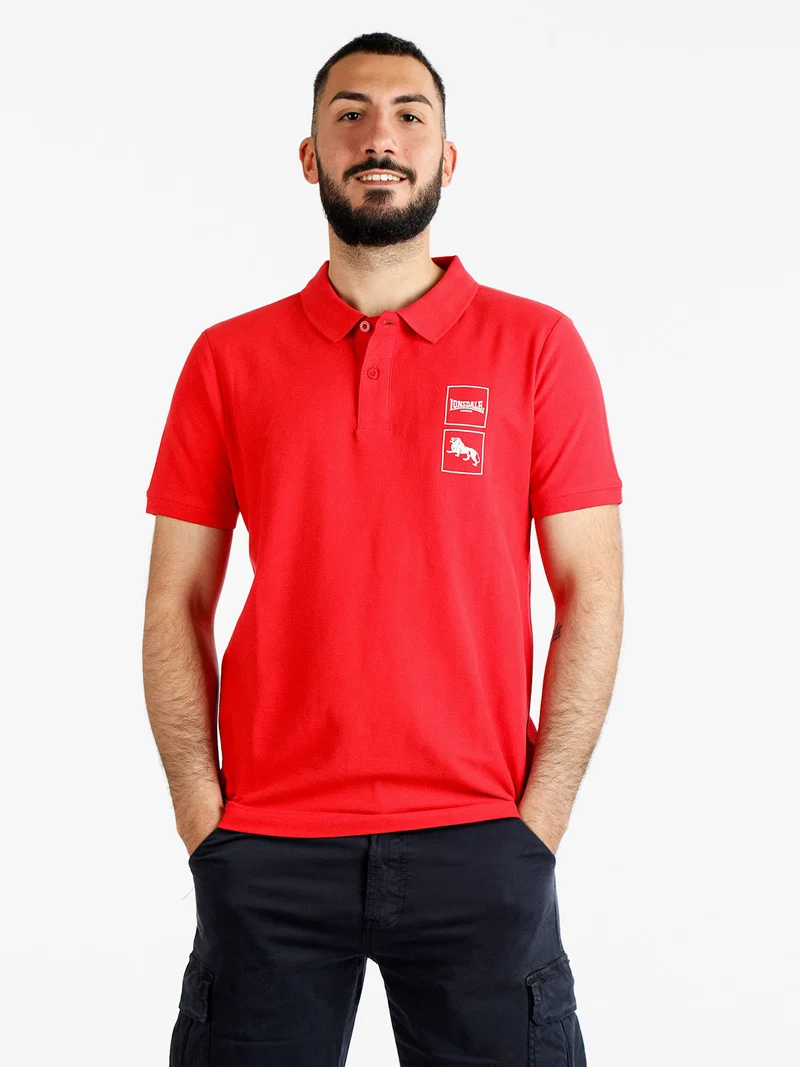 Polo in cotone da uomo manica corta - rosso