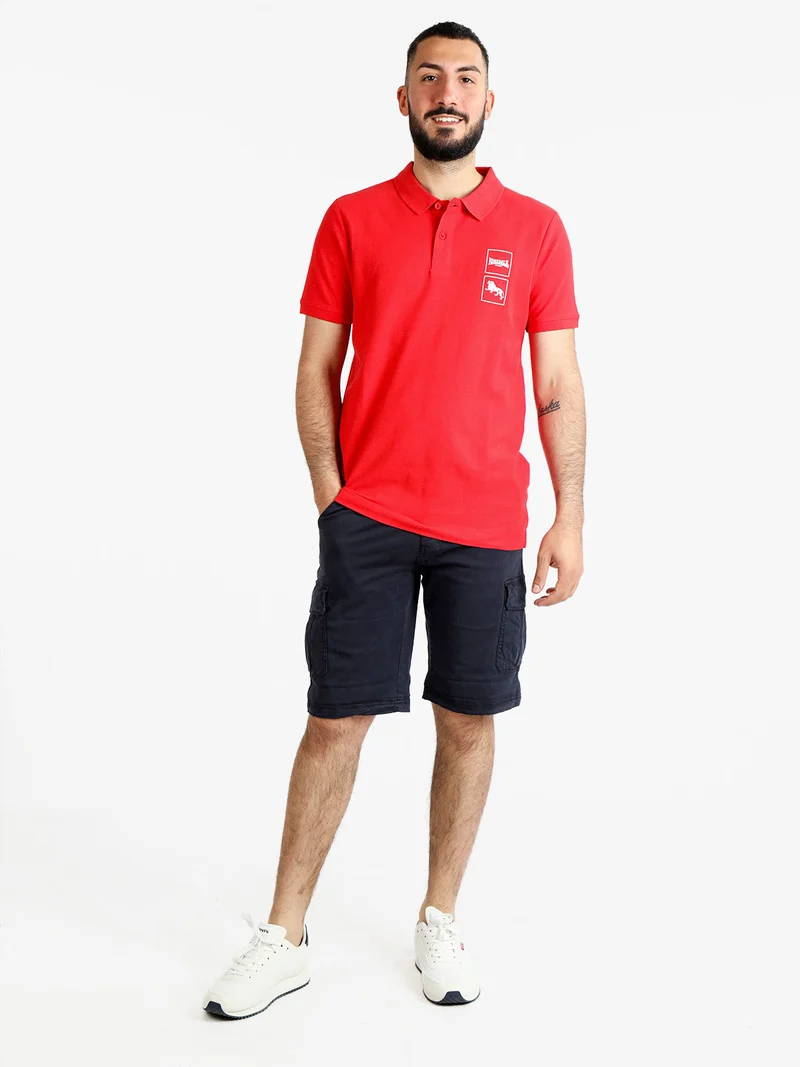 Polo in cotone da uomo manica corta - rosso