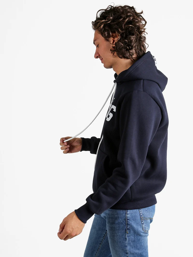 Felpa da uomo con cappuccio - blu scuro