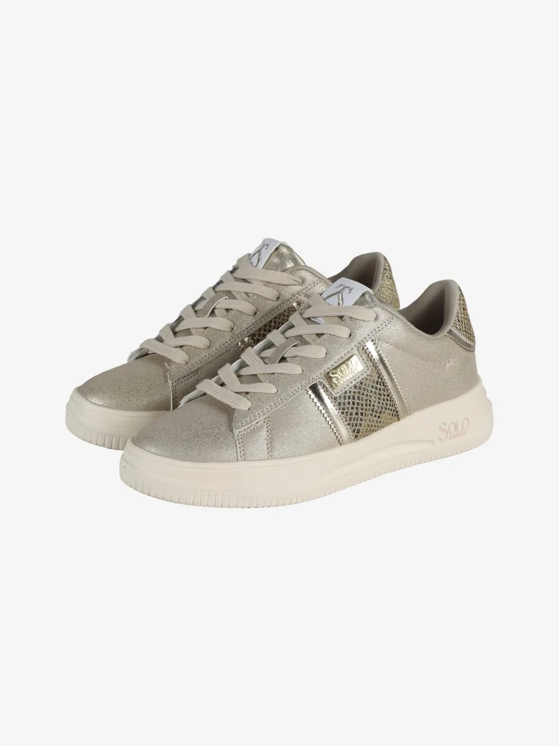 GRAZIA ANIMAL GLITTER Sneakers donna stringate - beige