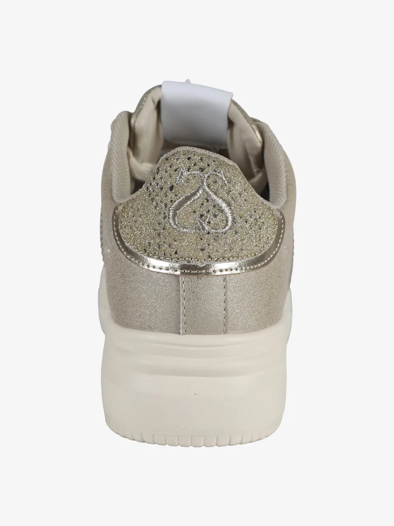 GRAZIA ANIMAL GLITTER Sneakers donna stringate - beige