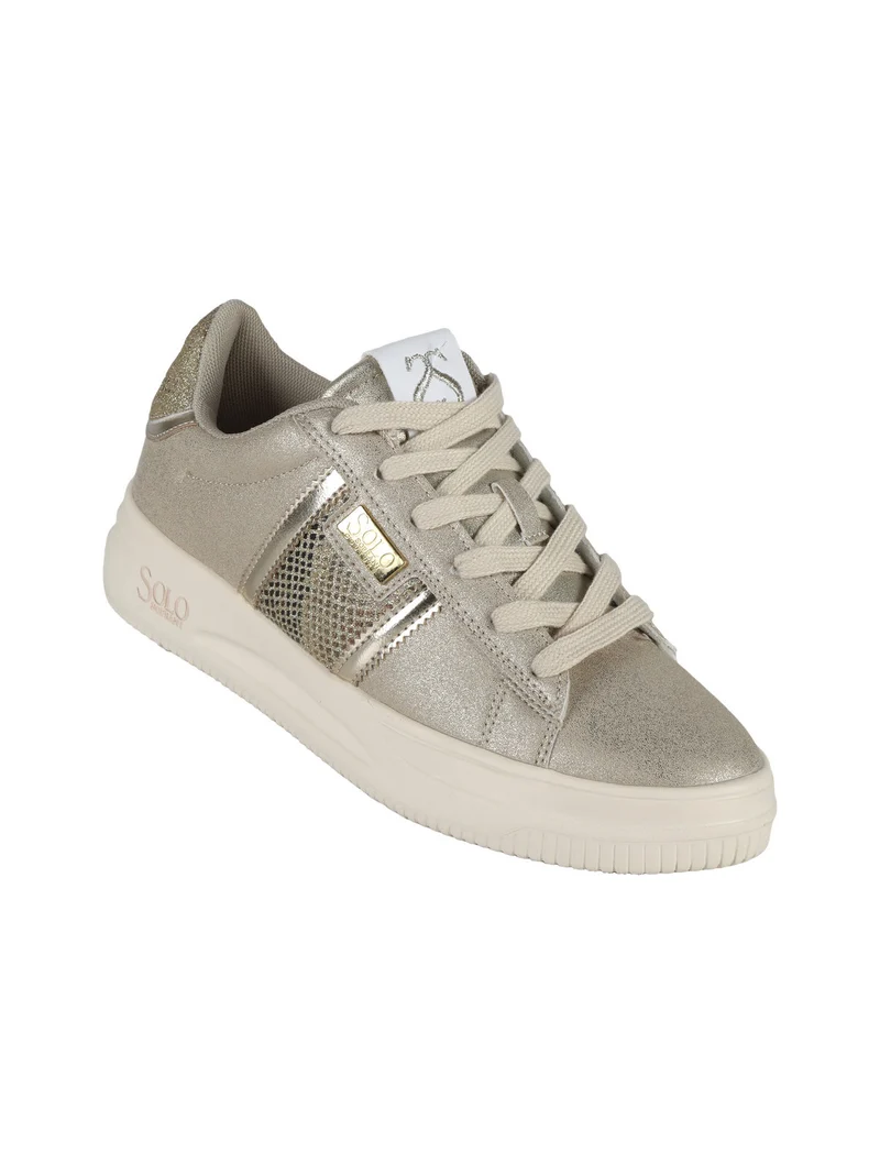 GRAZIA ANIMAL GLITTER Sneakers donna stringate - beige