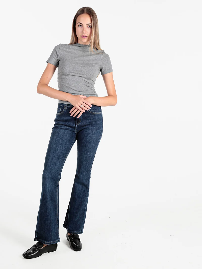 T-shirt donna accollata - grigio