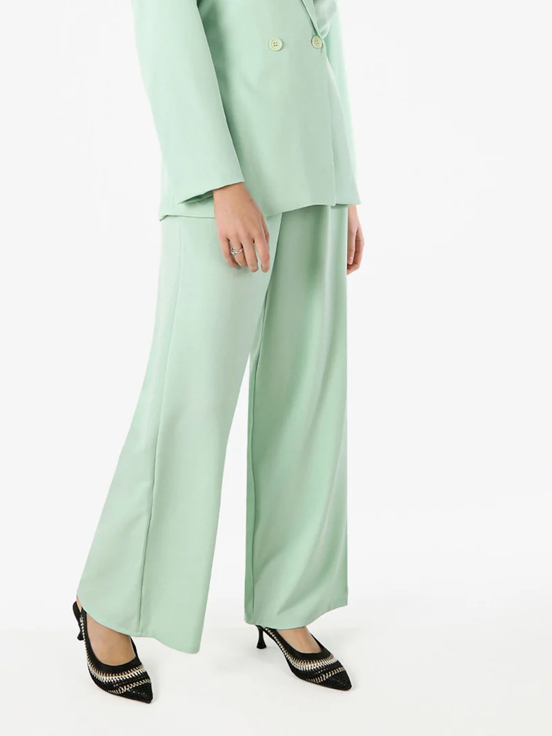 Pantaloni da donna a gamba larga e dritta - acqua marina