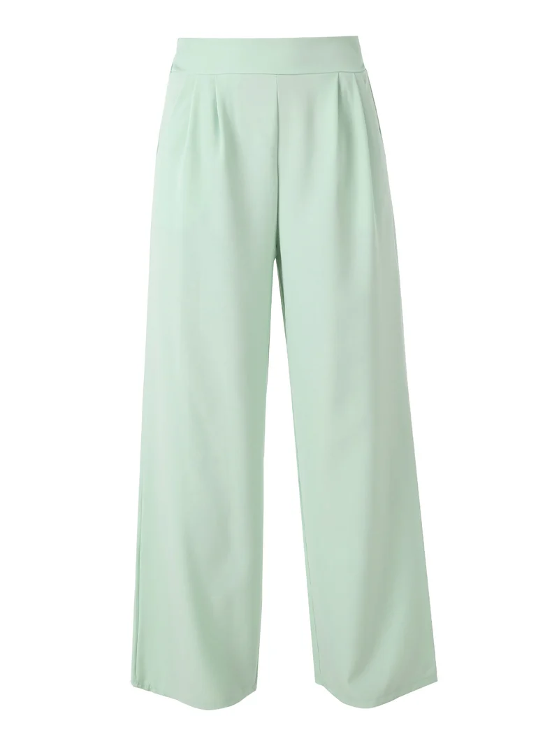 Pantaloni da donna a gamba larga e dritta - acqua marina