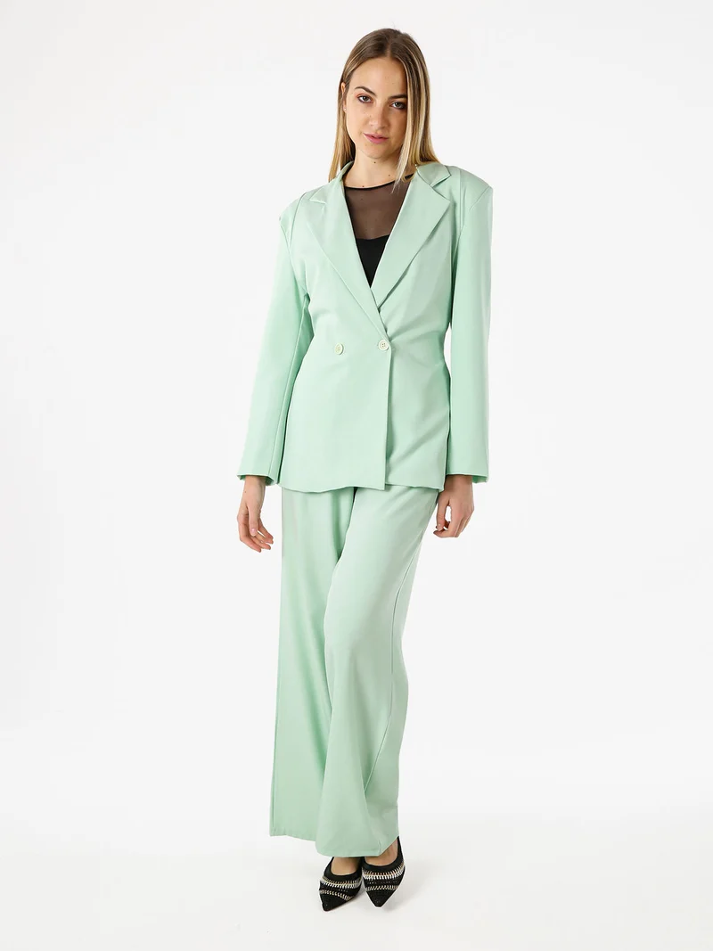 Pantaloni da donna a gamba larga e dritta - acqua marina