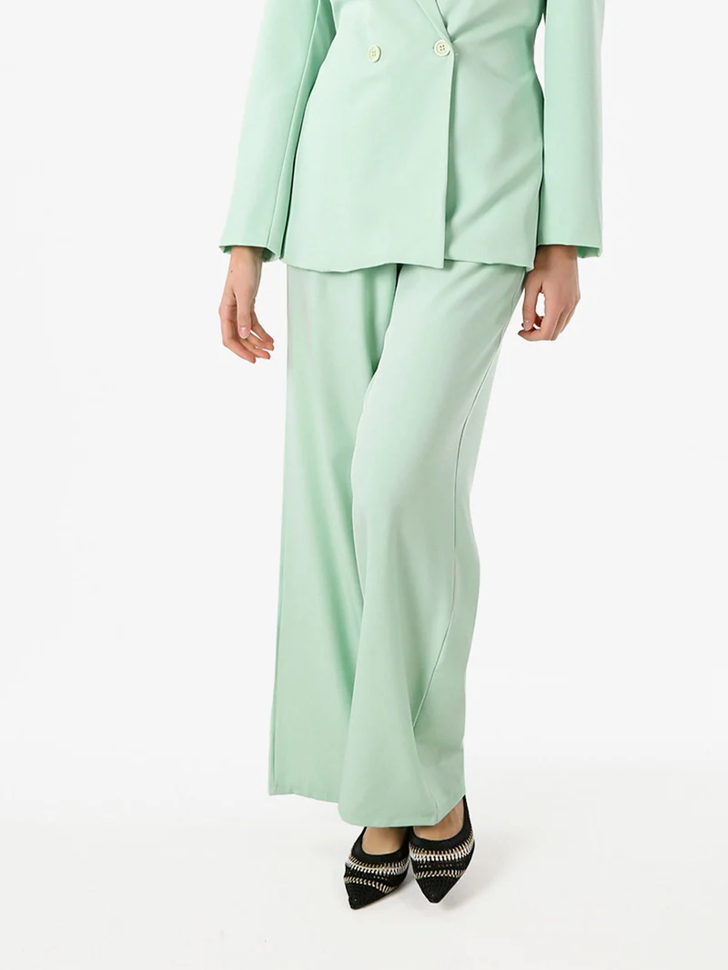 Pantaloni da donna a gamba larga e dritta - acqua marina