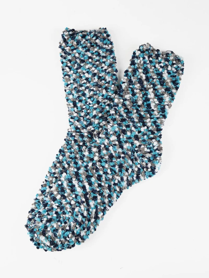 Calza donna termica batuffolo - blu