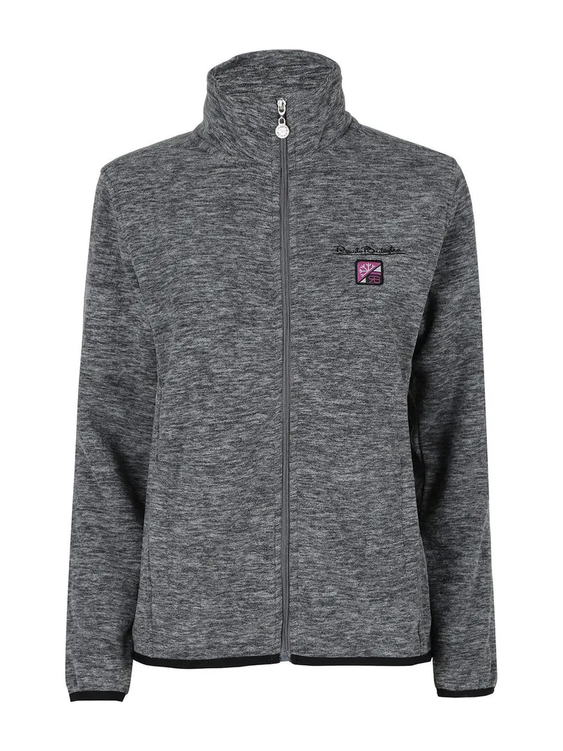 Felpa donna in pile con zip - grigio scuro