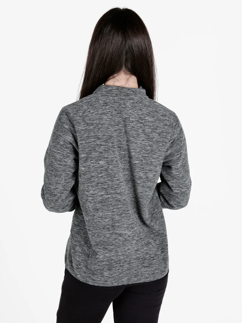Felpa donna in pile con zip - grigio scuro