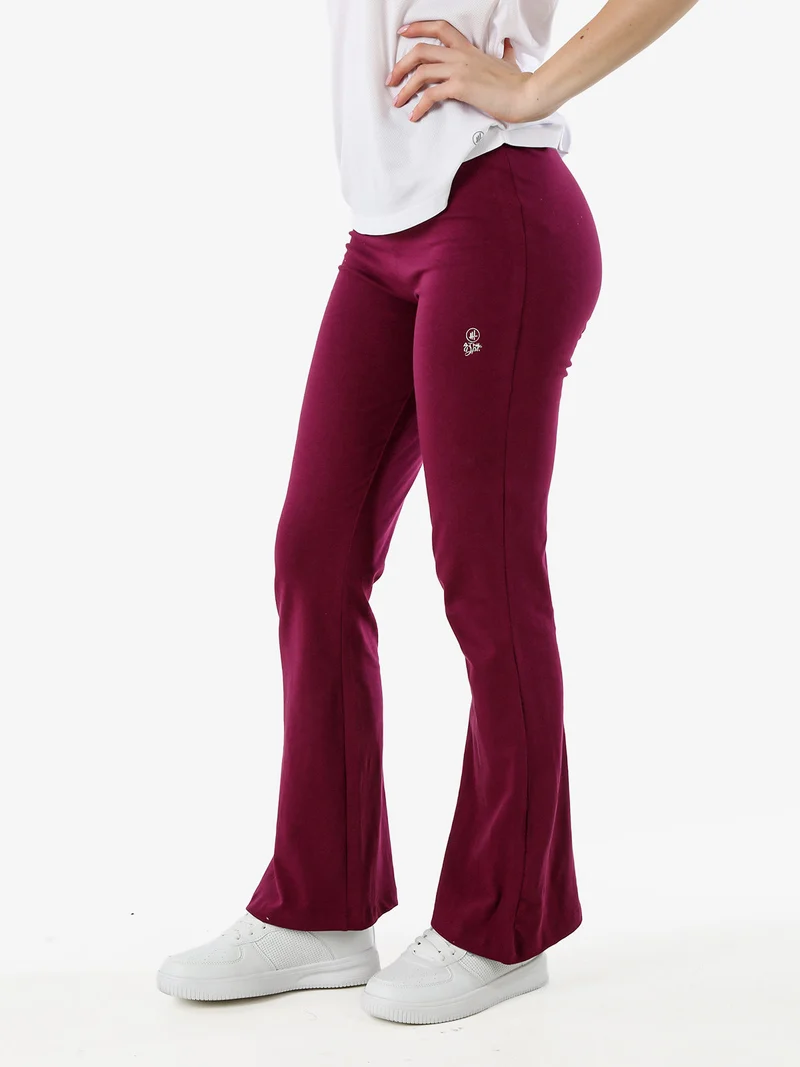 Pantaloni donna sportivi a zampa - viola