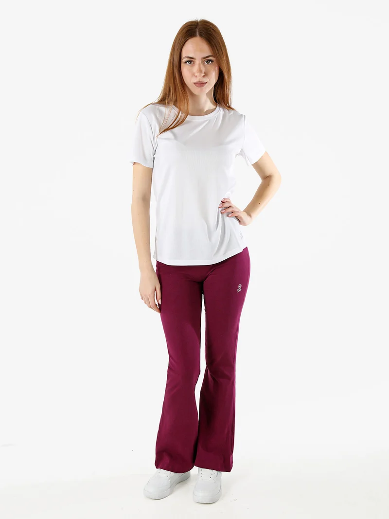 Pantaloni donna sportivi a zampa - viola