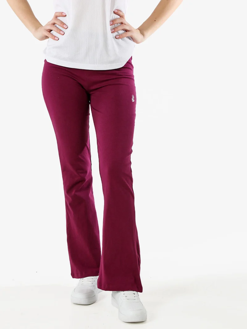 Pantaloni donna sportivi a zampa - viola