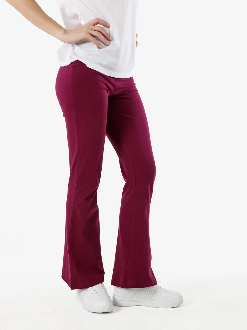 Pantaloni donna sportivi a zampa - viola