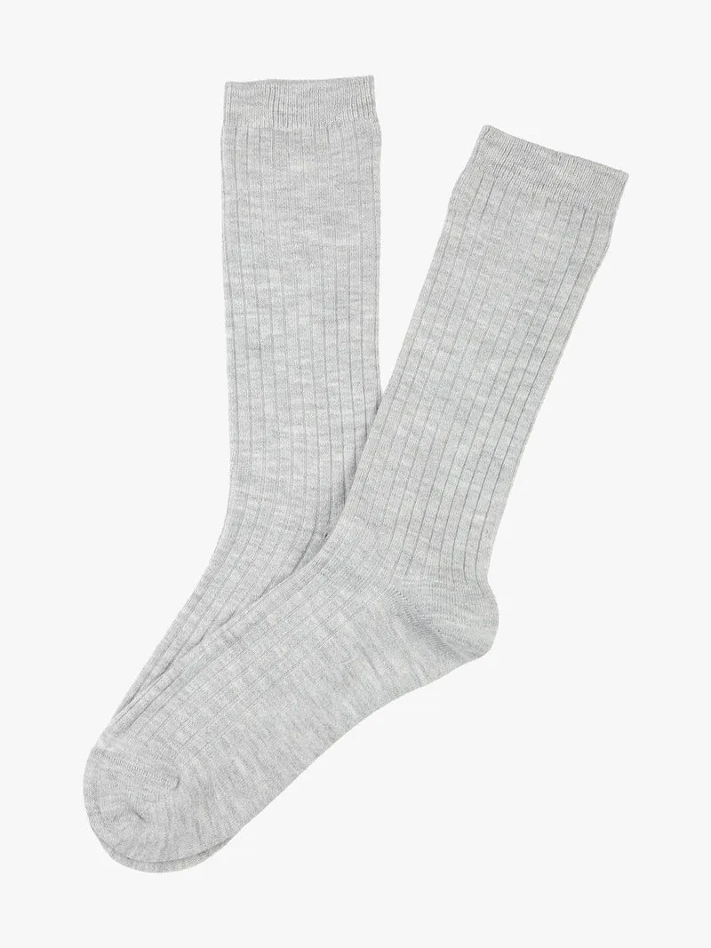 Calze midi donna misto lana - grigio chiaro