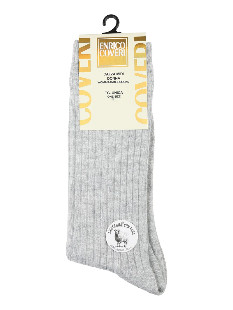 Calze midi donna misto lana - grigio chiaro