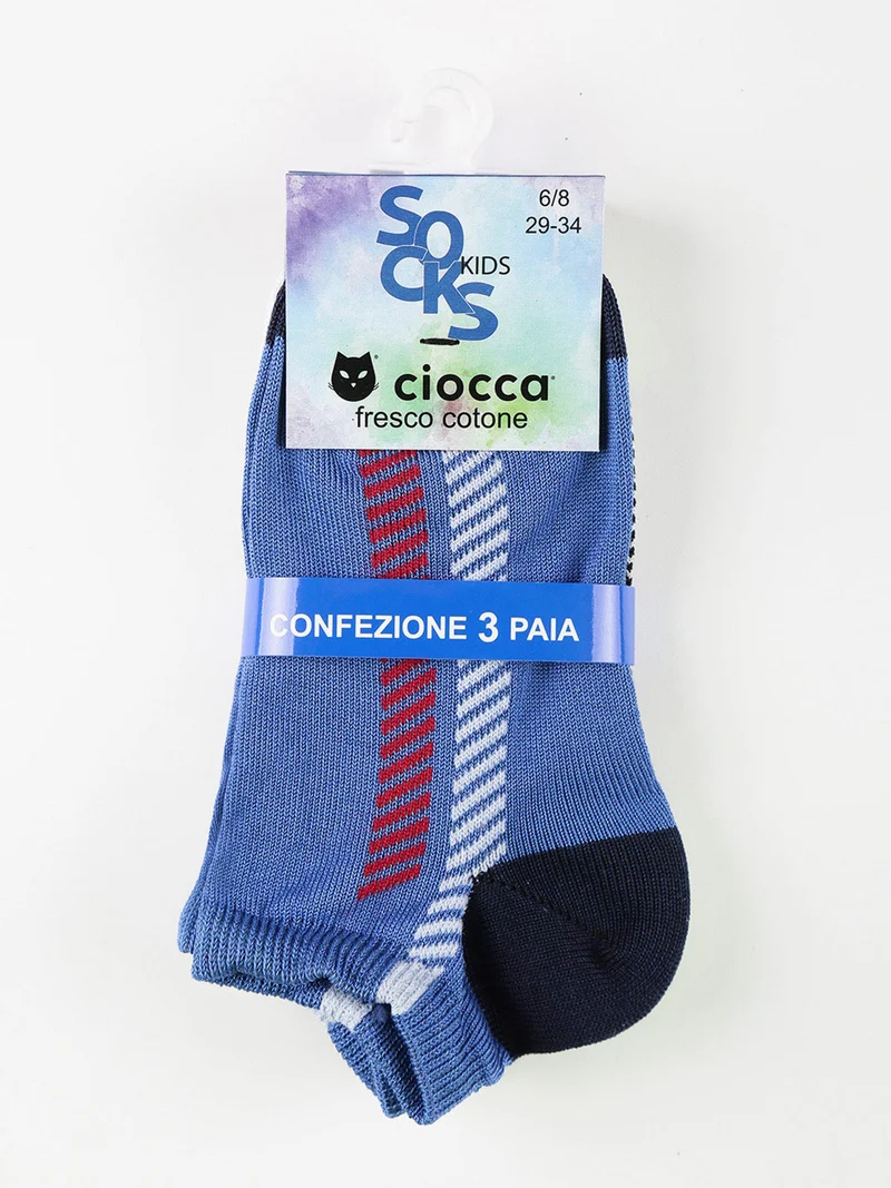 Calze corte in cotone da bambino. Confezione da 3 paia - bianco