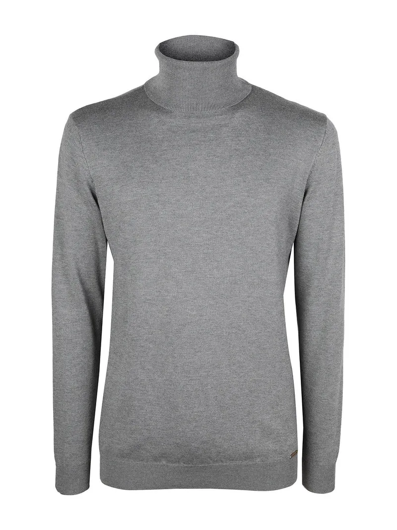 Maglia dolcevita da uomo - grigio
