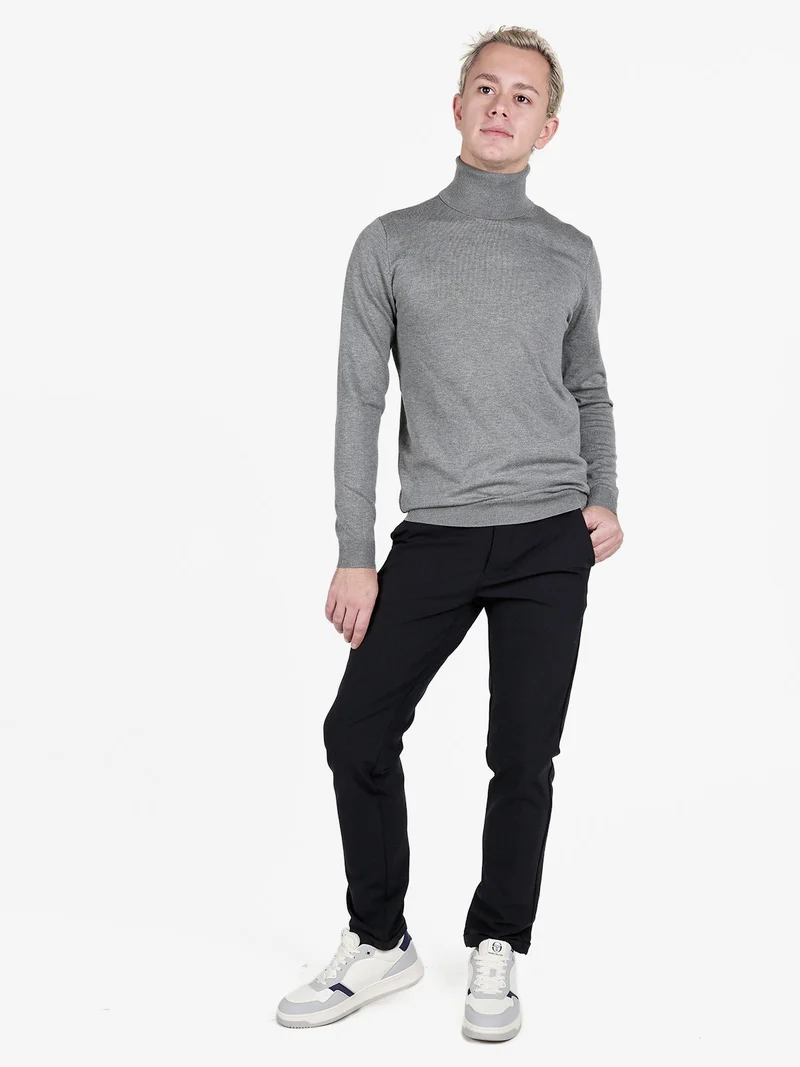 Maglia dolcevita da uomo - grigio