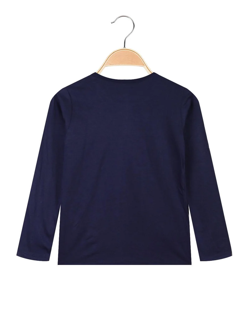 Maglietta Cinderella da bambina a manica lunga - blu scuro