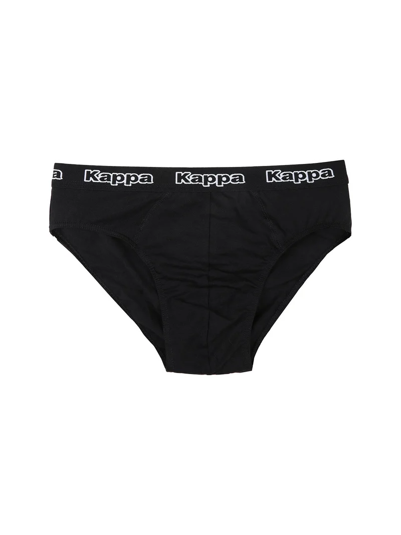 Slip da uomo in cotone con scritta - nero