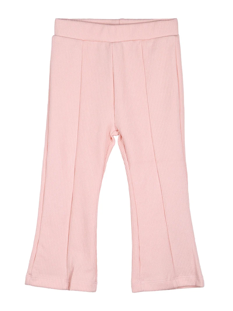 Completo 2 pezzi da neonata con maglietta e leggings a costine - rosa