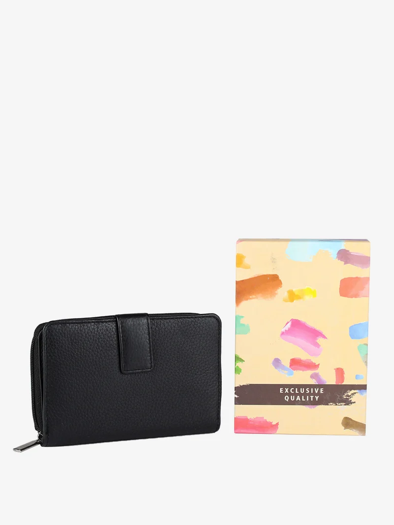 Portafoglio in pelle da donna - nero